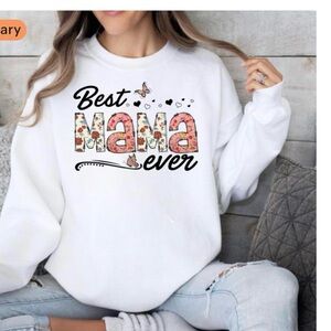 Chic White 'Best Mama Ever' Sweatshirt
